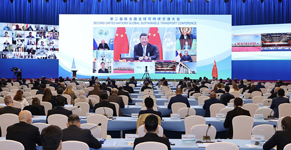 习近平出席第二届联合国全球可持续交通大会开幕式并发表主旨讲话